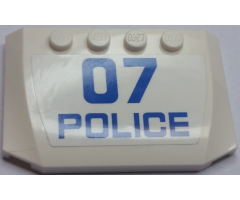 Wedge 4 x 6 x 2/3 Triple Curved with Blue '07' and 'POLICE' Pattern (Sticker) - Set 60048