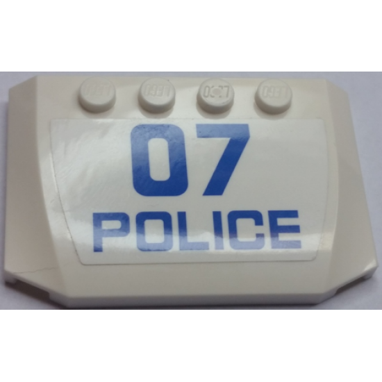 Wedge 4 x 6 x 2/3 Triple Curved with Blue '07' and 'POLICE' Pattern (Sticker) - Set 60048