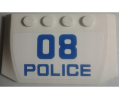 Wedge 4 x 6 x 2/3 Triple Curved with Blue '08' and 'POLICE' Pattern (Sticker) - Set 60049