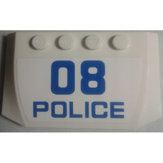 Wedge 4 x 6 x 2/3 Triple Curved with Blue '08' and 'POLICE' Pattern (Sticker) - Set 60049