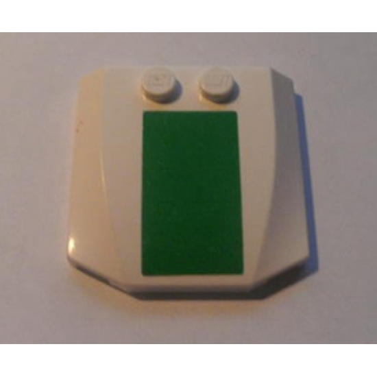 Wedge 4 x 4 x 2/3 Triple Curved with Green Thick Stripe Pattern (Sticker) - Sticker Width 13mm - Set 7236-1