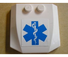 Wedge 4 x 4 x 2/3 Triple Curved with EMT Star of Life Pattern (Sticker) - Set 7902