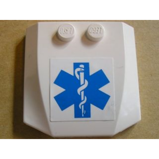 Wedge 4 x 4 x 2/3 Triple Curved with EMT Star of Life Pattern (Sticker) - Set 7902