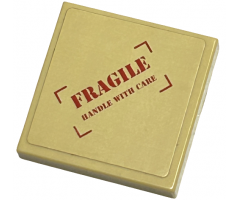 Tile 2 x 2 with 'FRAGILE HANDLE WITH CARE' Pattern (Sticker) - Sets 8196 / 8199