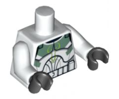 Torso SW Armor Clone Trooper with Sand Green Markings Pattern (Clone Wars) / White Arms / Black Hands
