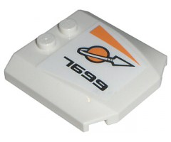 Wedge 4 x 4 x 2/3 Triple Curved with Modified Classic Space Logo and '7699' Pattern Model Right (Sticker) - Set 7699