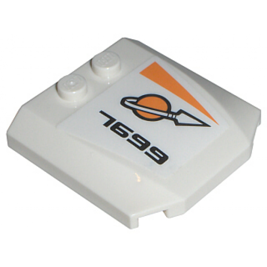 Wedge 4 x 4 x 2/3 Triple Curved with Modified Classic Space Logo and '7699' Pattern Model Right (Sticker) - Set 7699