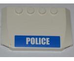 Wedge 4 x 6 x 2/3 Triple Curved with White 'POLICE' on Blue Stripe Pattern (Sticker) - Set 4441