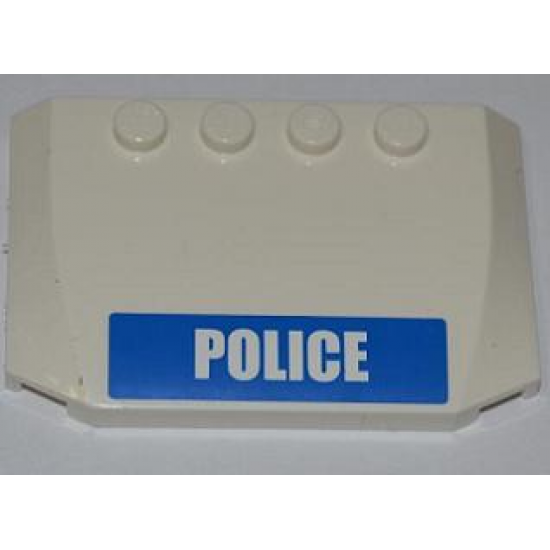 Wedge 4 x 6 x 2/3 Triple Curved with White 'POLICE' on Blue Stripe Pattern (Sticker) - Set 4441