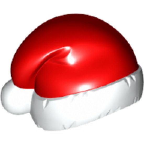 Minifigure, Headgear Cap, Santa with Red Top Pattern