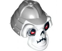 Minifigure, Head, Modified Skull with Gray Helmet Pattern
