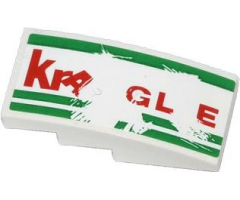 Slope, Curved 4 x 2 with 3 Worn Green Lines and Red 'krAGLE' Pattern (Sticker) - Set 70809