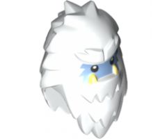 Minifigure, Head, Modified Yeti with Shaggy Hair and Bright Light Blue Face Pattern