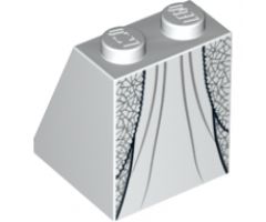 Slope 65 2 x 2 x 2 with Bottom Tube with Minifigure Dress/Skirt/Robe, Layered with Metallic Silver Lines Pattern