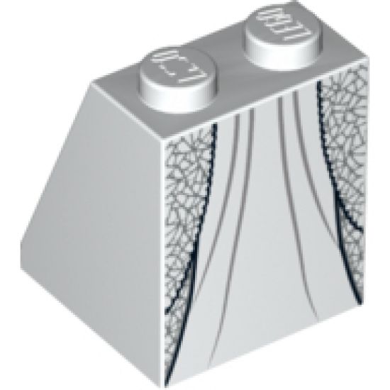 Slope 65 2 x 2 x 2 with Bottom Tube with Minifigure Dress/Skirt/Robe, Layered with Metallic Silver Lines Pattern