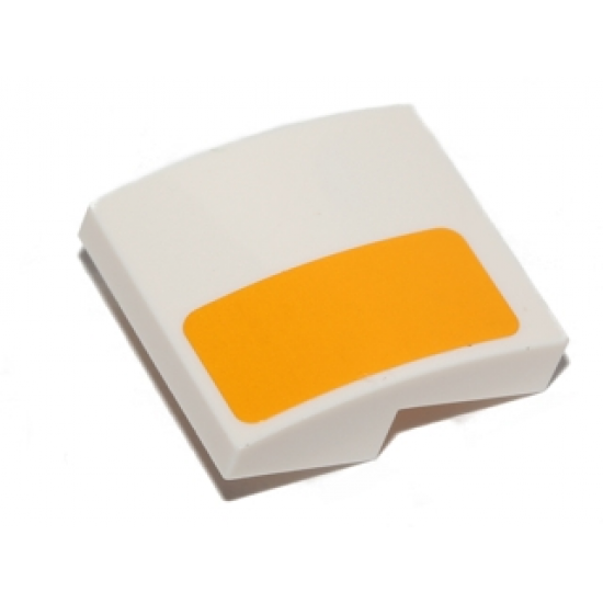 Slope, Curved 2 x 2 with Bright Light Orange Stripe Pattern Model Left Side (Sticker) - Set 75053