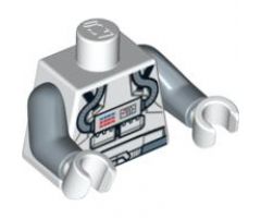 Torso SW Clone Pilot with Sand Blue Belt and Printed Back Pattern / Sand Blue Arms / White Hands