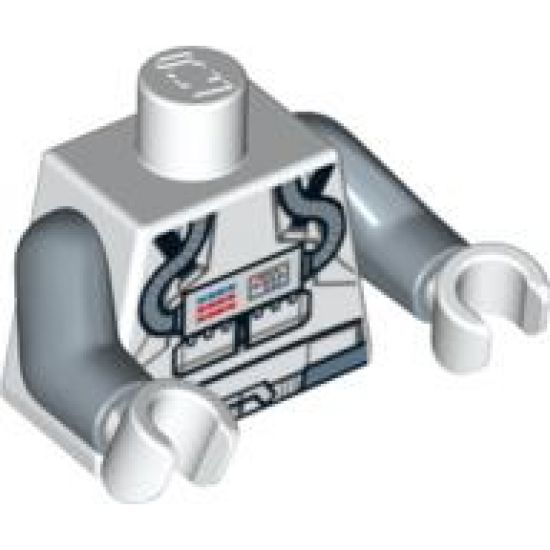 Torso SW Clone Pilot with Sand Blue Belt and Printed Back Pattern / Sand Blue Arms / White Hands