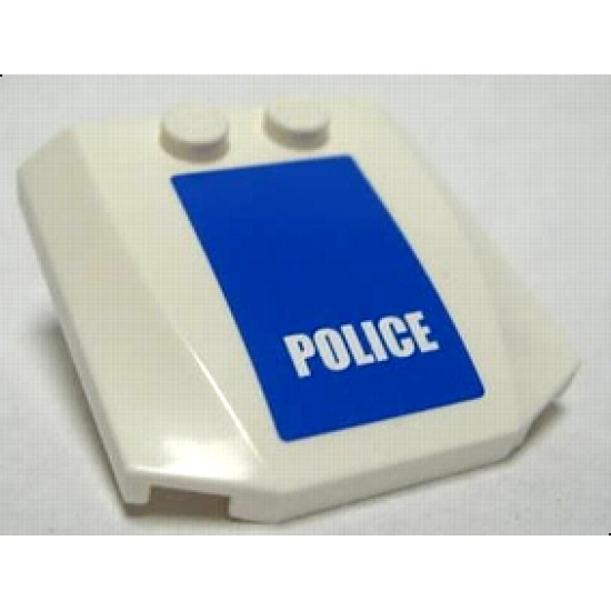 Wedge 4 x 4 x 2/3 Triple Curved with White 'POLICE' on Blue Background Pattern (Sticker) - Set 7741