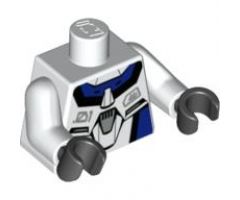 Torso Exo-Force Blue Panels with Black Edges with Dark Gray Badge Pattern / White Arms / Black Hands