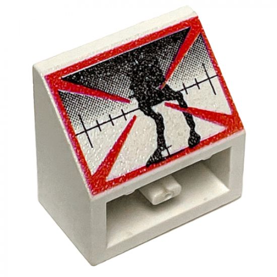 Slope, Inverted 45 2 x 2 with Flat Bottom Pin with Screen with Black AT-ST, Red Lines, Fade at Top Pattern