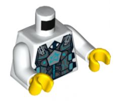Torso Body Armor with Dark Azure Ultra Agents Logo on Silver Pentagon over Shirt and Dark Blue Tie Pattern / White Arms / Yellow Hands