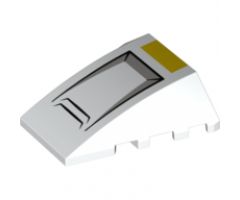 Wedge 4 x 4 No Studs with X-wing Nose, Hull Plates and Yellow Stripe Pattern