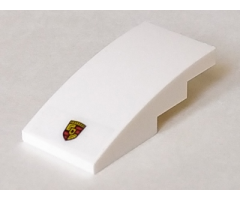 Slope, Curved 4 x 2 with Porsche Logo on White Background Pattern (Sticker) - Set 75895