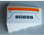 Wedge 4 x 4 No Studs with Dark Blue '60226', Orange Stripe, Dark Bluish Gray Lines Pattern Model Right Side (Sticker) - Set 60226