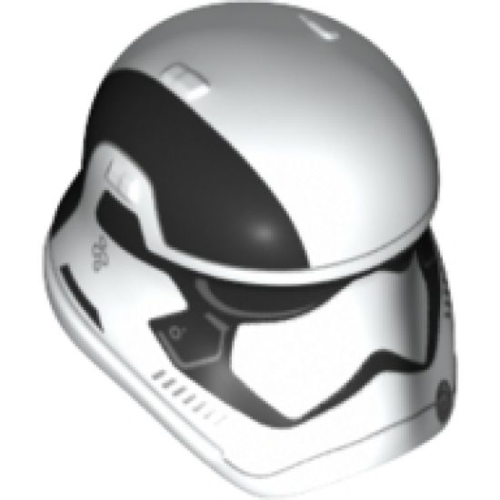 Minifigure, Headgear Helmet SW Stormtrooper Ep. 8 Pointed Mouth with Black Stripe on the Right Side Pattern (Executioner)