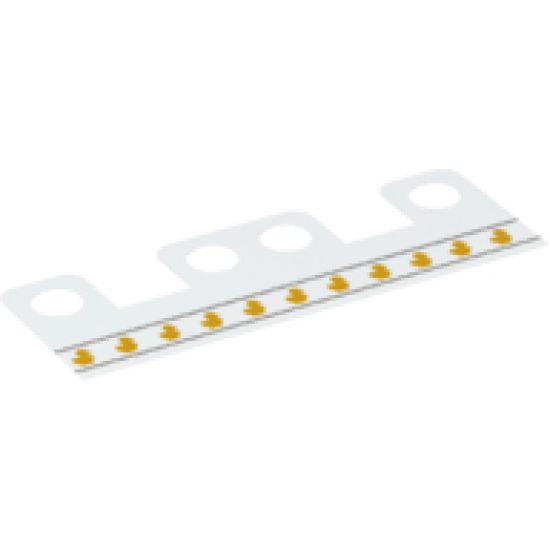 Minifigure, Body Wear Skirt Cloth with 4 Holes, Length 10mm with Gray Stripes and Bright Light Orange Ducks Pattern
