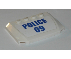 Wedge 4 x 6 x 2/3 Triple Curved with Blue '09' and 'POLICE' Pattern (Sticker) - Set 60142