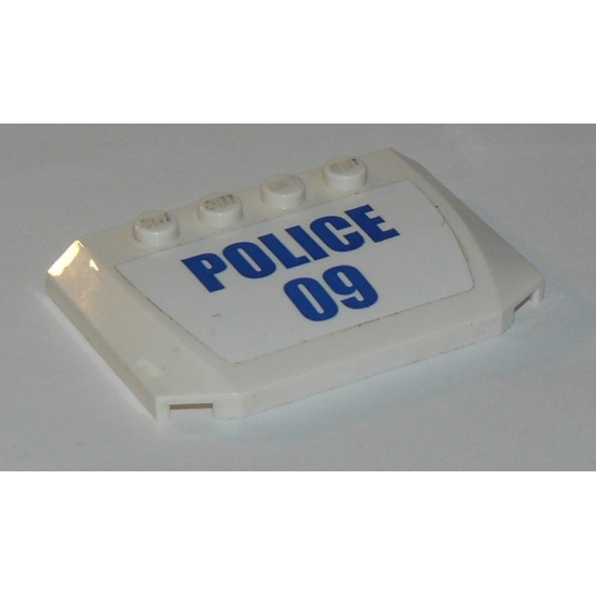 Wedge 4 x 6 x 2/3 Triple Curved with Blue '09' and 'POLICE' Pattern (Sticker) - Set 60142