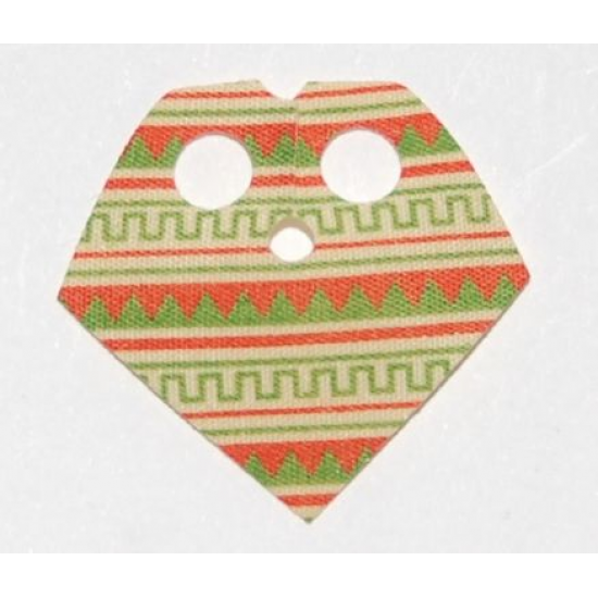 Minifigure, Body Wear Poncho Half Cloth with Green and Terra Cotta Pattern
