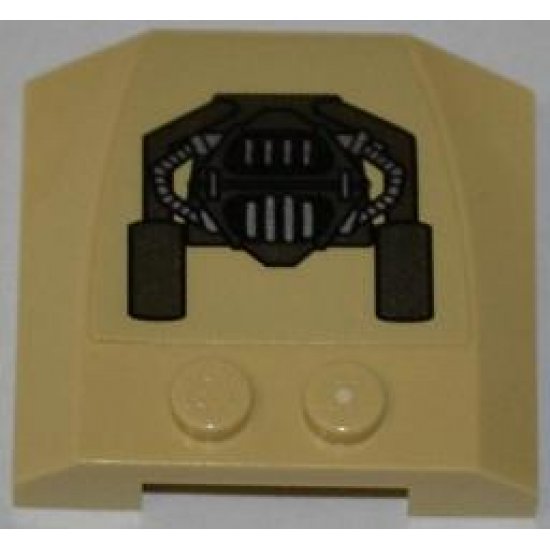 Wedge 4 x 4 x 2/3 Triple Curved with Batman Tumbler Mechanical Pattern (Sticker) - Set 76001