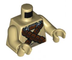 Torso SW Tusken Raider with Reddish Brown Crossed Belts with Pouches and Breathing Apparatus Pattern / Tan Arms / Tan Hands