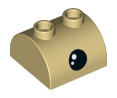 Slope, Curved 2 x 2 x 1 Double with Two Studs with Black Eye and White Pupil Pattern