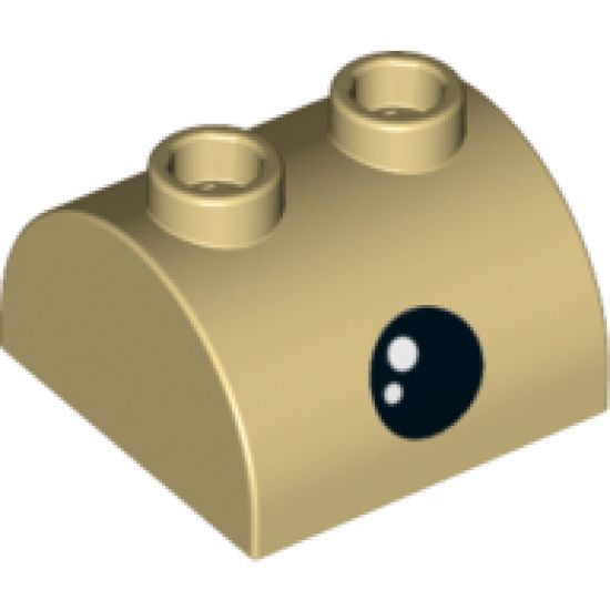 Slope, Curved 2 x 2 x 1 Double with Two Studs with Black Eye and White Pupil Pattern