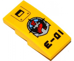 Slope, Curved 4 x 2 with Screws, Deep Sea Logo and 'E-01' Pattern (Sticker) - Set 60092