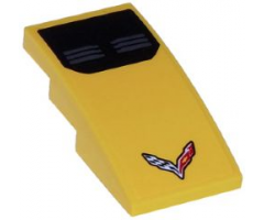 Slope, Curved 4 x 2 with Double Air Vent Grilles and Corvette Racing Logo Pattern (Sticker) - Set 75870