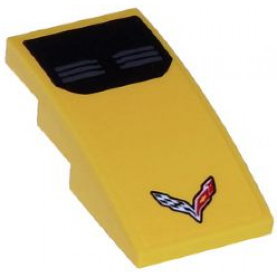 Slope, Curved 4 x 2 with Double Air Vent Grilles and Corvette Racing Logo Pattern (Sticker) - Set 75870
