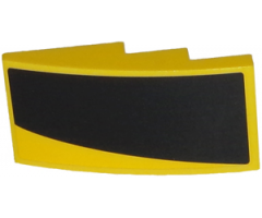 Slope, Curved 4 x 2 with Thick Curved Black Stripe on Yellow Background Pattern Model Right Side (Sticker) - Set 75870