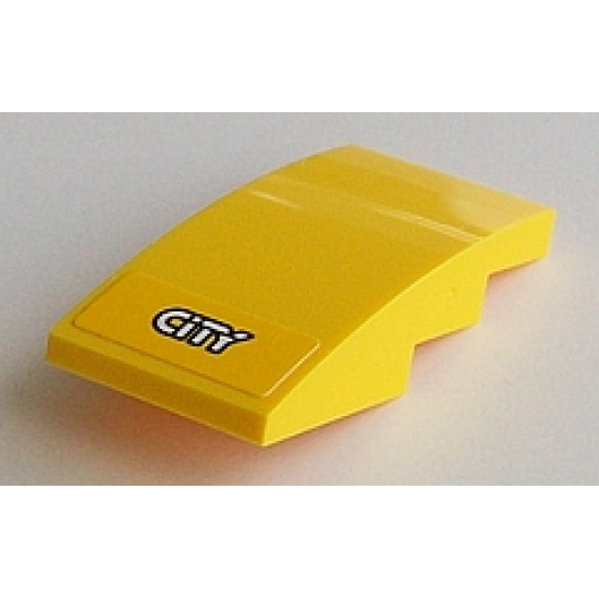 Slope, Curved 4 x 2 with White 'CITY' Pattern (Sticker) - Set 60098