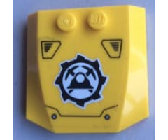 Wedge 4 x 4 x 2/3 Triple Curved with Mining Logo, Helmet and Crossed Axes Pattern (Sticker) - Set 60188