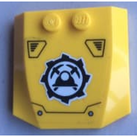 Wedge 4 x 4 x 2/3 Triple Curved with Mining Logo, Helmet and Crossed Axes Pattern (Sticker) - Set 60188