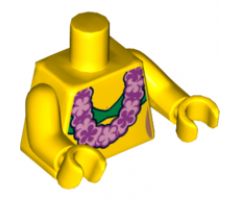 Torso Green Bikini Top and Pink Lei Pattern / Yellow Arms / Yellow Hands