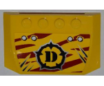 Wedge 4 x 6 x 2/3 Triple Curved with 4 Rivets, Wide Claw Scratch Marks and Dino Logo on Dark Red Tiger Stripes Pattern (Sticker) - Set 5884