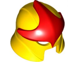 Minifigure, Headgear Helmet with Eye and Mouth Slits with Red Star Pattern