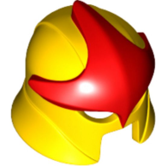 Minifigure, Headgear Helmet with Eye and Mouth Slits with Red Star Pattern