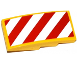 Slope, Curved 4 x 2 with Red and White Danger Stripes Pattern Model Left Side (Sticker) - Set 60076
